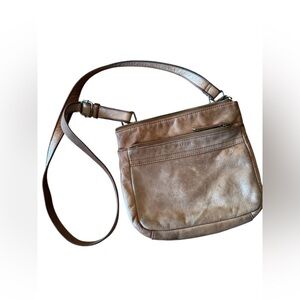 Margot NYC Brown Leather Crossbody Bag | Genuine Leather | Adjustable Strap